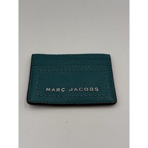 Marc Jacobs Leather Card Holder Credit Card Storage Teal Casual Pockets EUC
